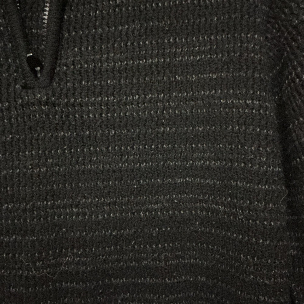 Amongst‎ Others Sweater Adult Large Charcoal Heather Gray 1/4 Zip Blue Accents - Picture 4 of 4